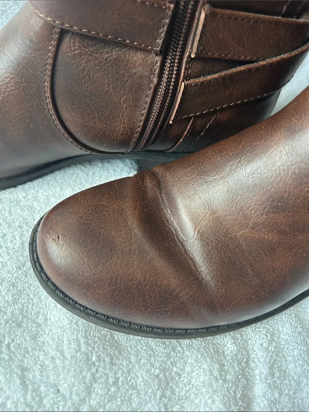 Women's Over-the-Knee Brown Riding Boots with Buckle Detail